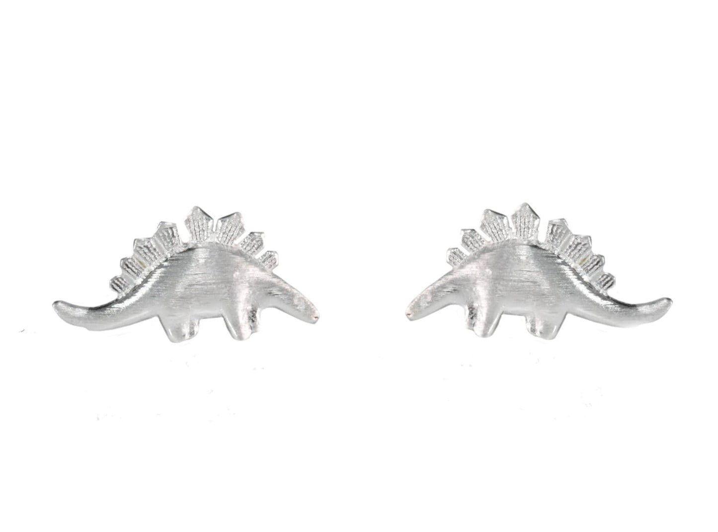 Super Cute Little  Stegosaurus Dinosaur Stud Earrings in Sterling Silver