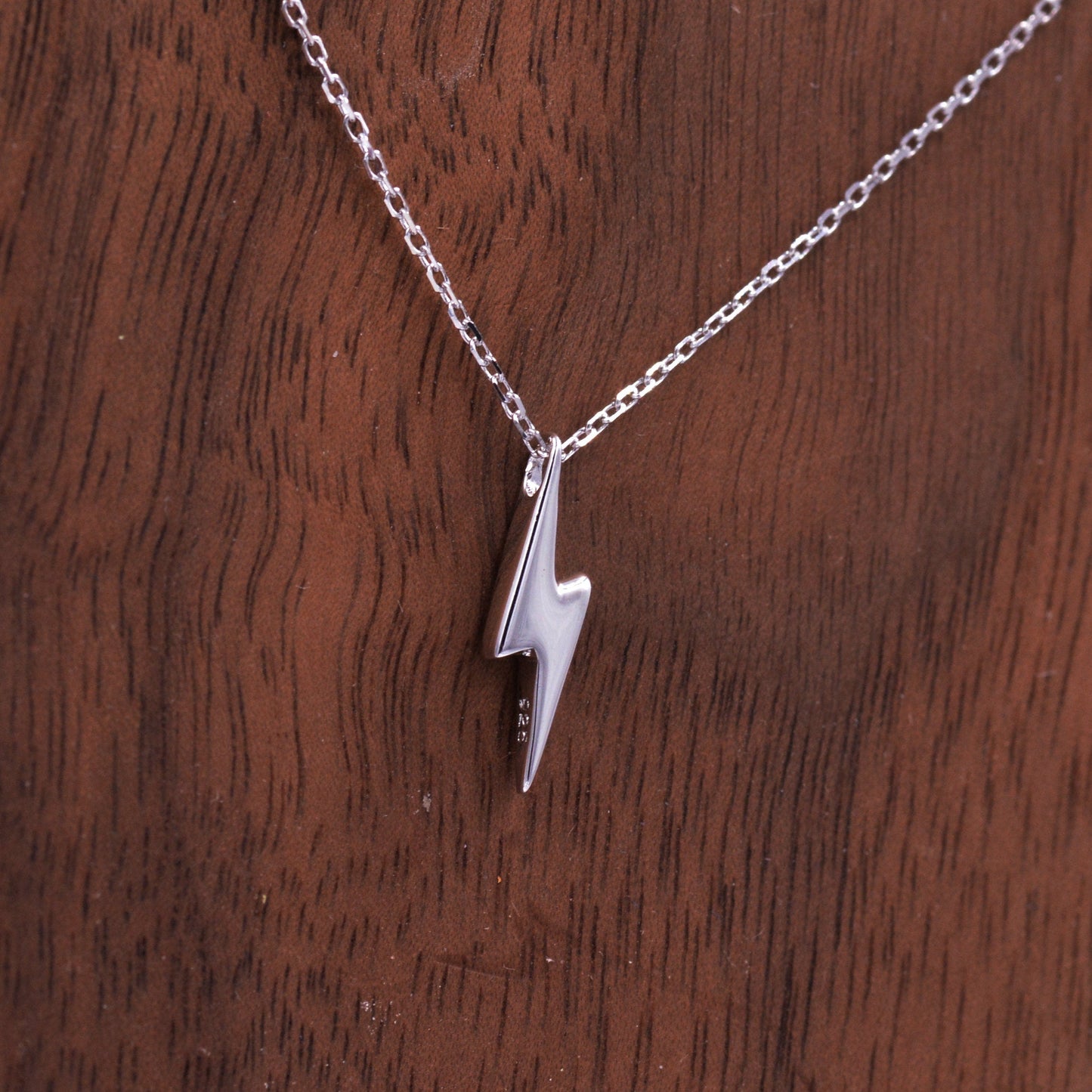 Sterling Silver Tiny Little Lightning Bolt Pendant Necklace,  Gold or Silver, Tiny and Delicate