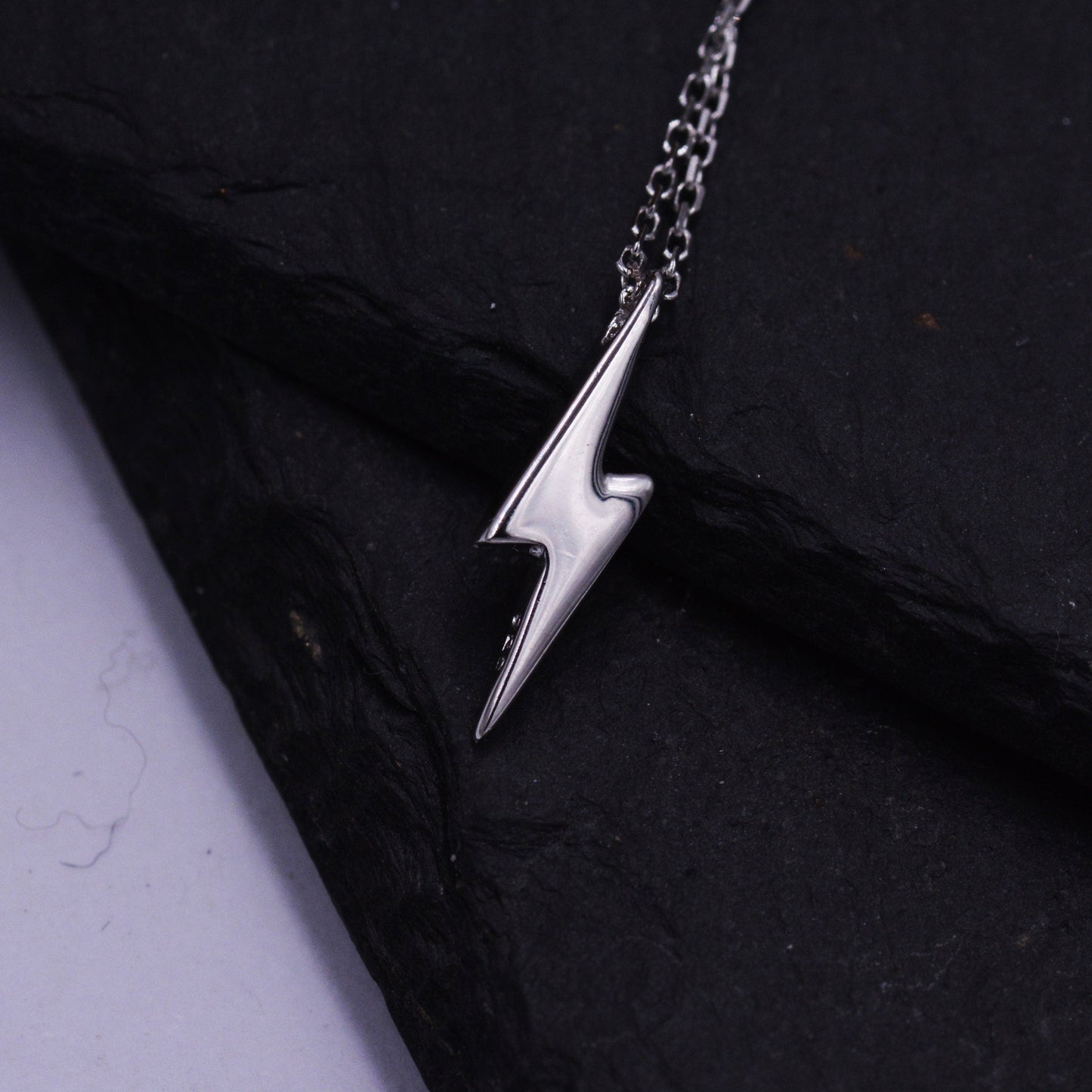 Sterling Silver Tiny Little Lightning Bolt Pendant Necklace,  Gold or Silver, Tiny and Delicate