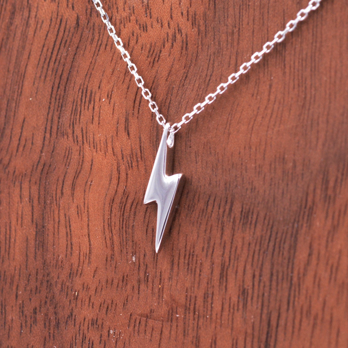 Sterling Silver Tiny Little Lightning Bolt Pendant Necklace,  Gold or Silver, Tiny and Delicate