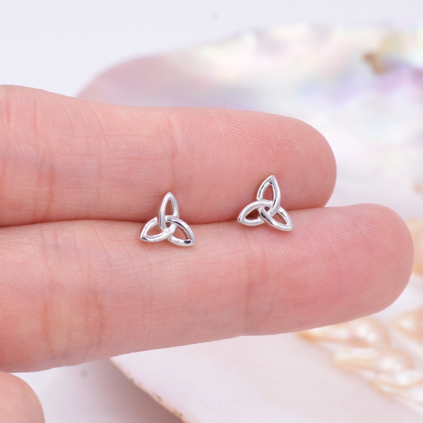 Sterling Silver Small Trinity Knot Stud Earrings, Celtic Irish Trinity Infinity Jewellery