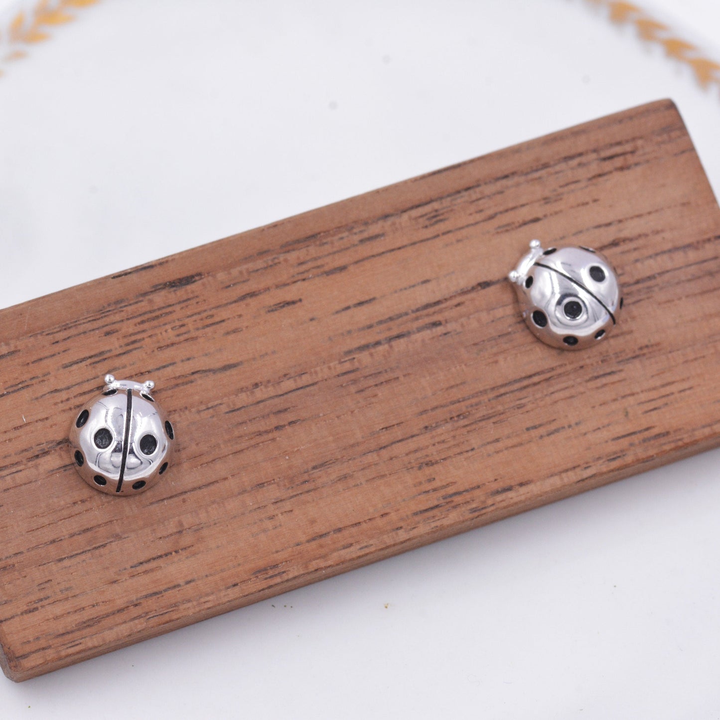 Sterling Silver Ladybird Stud Earrings, Animal Earrings, Cute and Quirky Q13