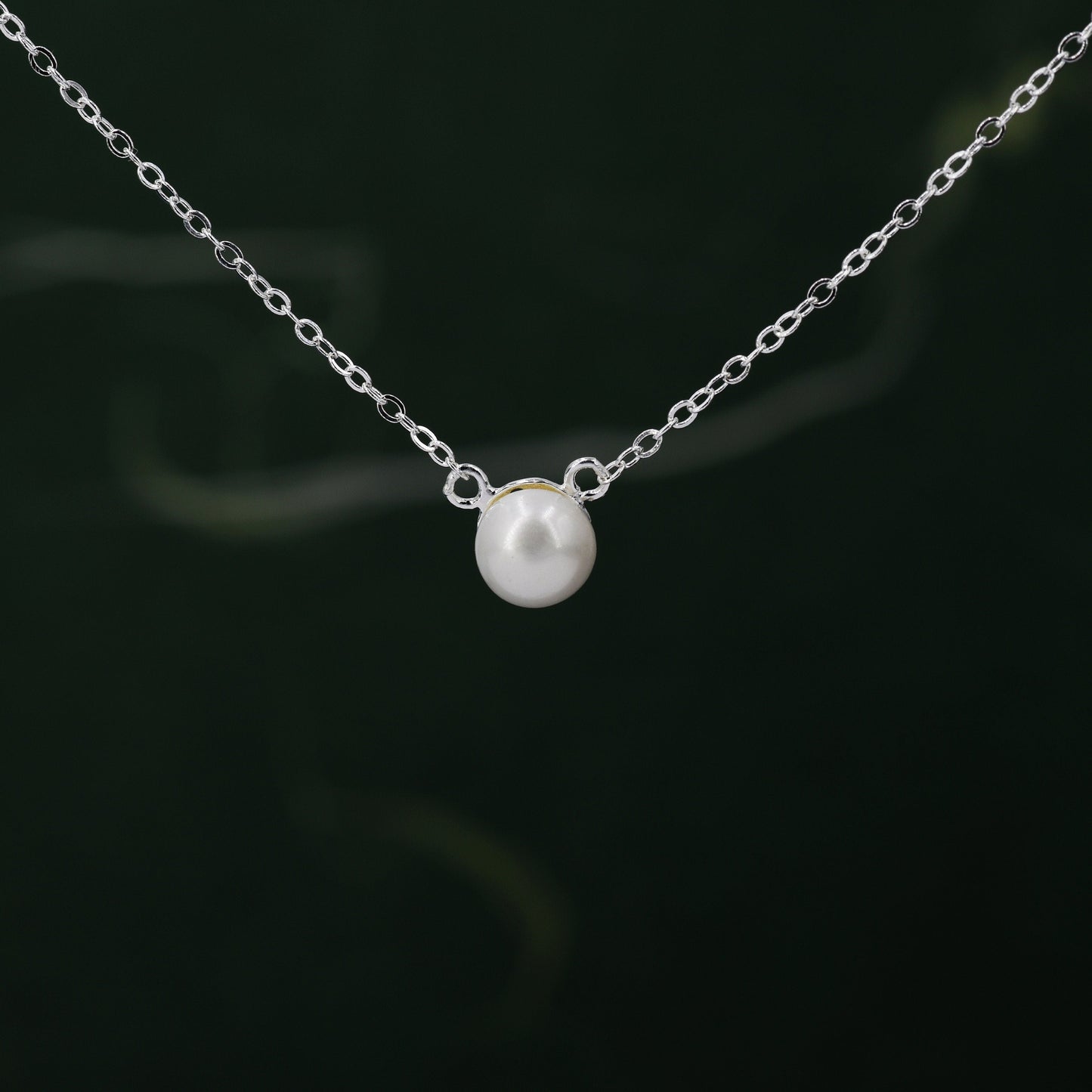 Sterling Silver Tiny Little  Freshwater Pearl Pendant Necklace,  Gold or Silver, Genuine Pearl Tiny and Delicate, Minimalist