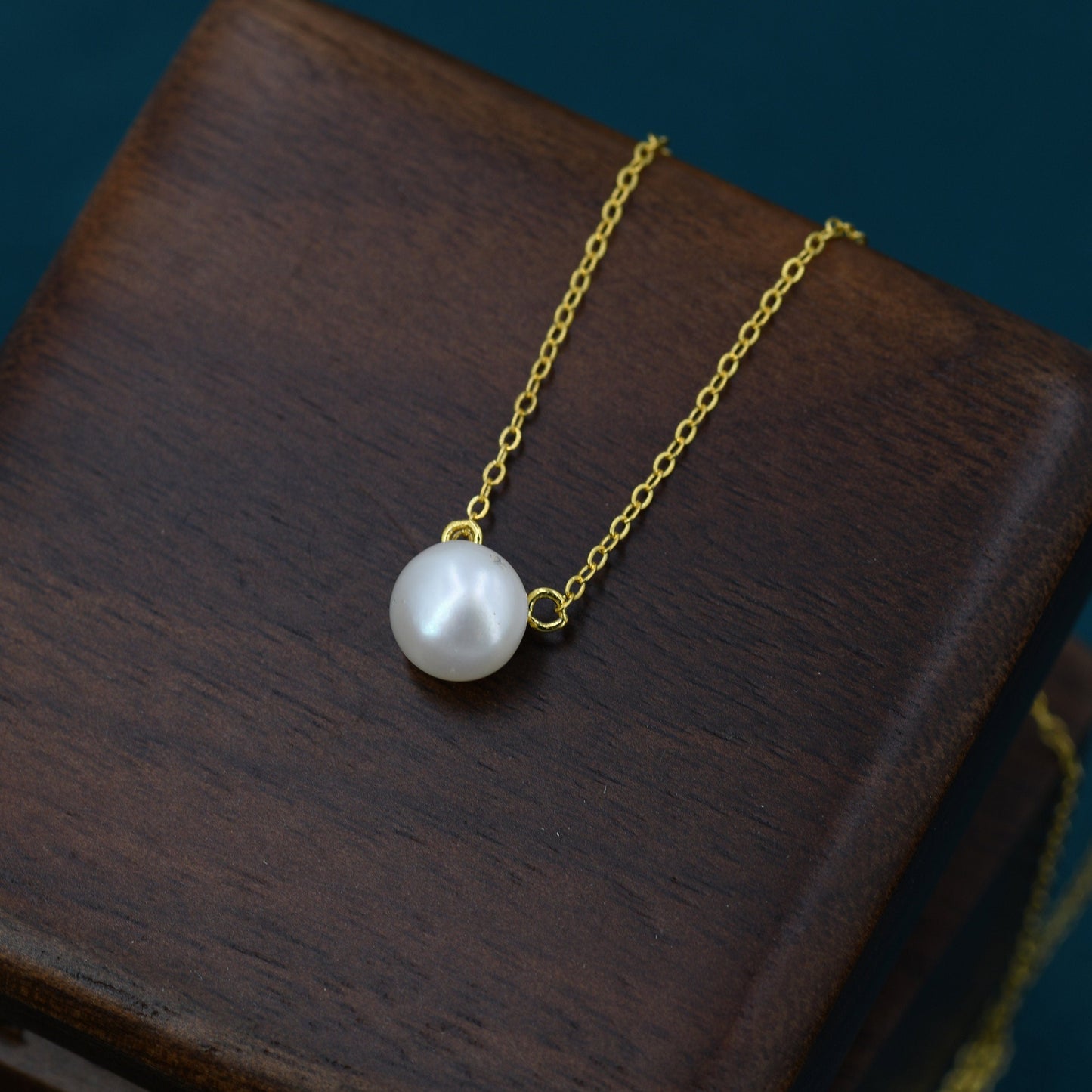 Sterling Silver Tiny Little  Freshwater Pearl Pendant Necklace,  Gold or Silver, Genuine Pearl Tiny and Delicate, Minimalist